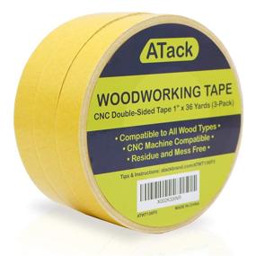 img 4 attached to 🔩 ATack Double-Sided Woodworking Tape 3-Pack - 1-Inch by 36-Yards - Ideal for CNC and Wood Templates - Removable, Residue-Free, and Surface-Safe