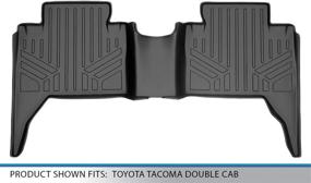 img 2 attached to 🚗 MAXLINER 2nd Row Black Floor Mats Liner for Toyota Tacoma Double Cab 2016-2020