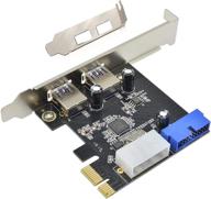 🔌 aideepen 2 порта pcie расширительная карта с 4-контактным и 20-контактным адаптером управляющей карты - usb 3.0 pci express контроллерный хаб для windows логотип