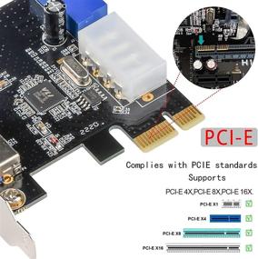 img 1 attached to 🔌 Aideepen 2 Порта PCIe Расширительная Карта с 4-контактным и 20-контактным адаптером управляющей карты - USB 3.0 PCI Express Контроллерный хаб для Windows