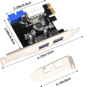 img 3 attached to 🔌 Aideepen 2 Порта PCIe Расширительная Карта с 4-контактным и 20-контактным адаптером управляющей карты - USB 3.0 PCI Express Контроллерный хаб для Windows