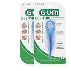 img 1 attached to 🦷 GUM Eez-Thru Floss Threaders - 25 Pieces - 2 Pack