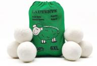 lauterye wool dryer balls 6-pack: reusable natural fabric softener made of organic new zealand wool - stocking stuffer gifts, hypoallergenic, chemical-free, anti-static, lint-free, odorless logo