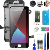 📱 black screen replacement for iphone 7 plus - mobkitfp 5.5" full assembly lcd display digitizer with front camera, earpiece, sensors, waterproof seal, repair tools, and tempered film - compatible with a1784, a1785, a1661 (black) logo