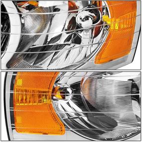 img 1 attached to 🚦 DNA Motoring HL-OH-DR02-CH-AM Chrome Housing Amber Corner Headlights for 02-05 Ram 1500/03-05 Ram 2500 3500 - Left & Right