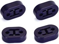 ptnhz racing universal 4pcs blue polyurethane exhaust/muffler hanger: efficient bracket bushing mount - 10mm short rubber insulator logo