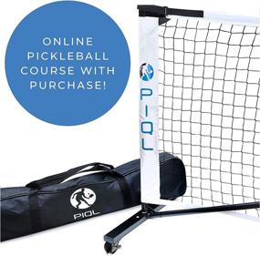 img 4 attached to 🥒 Portable Pickleball Net System - Metal Frame Regulation Size Set with Wheels & Net - Indoor & Outdoor Pickleball Nets - Easy Assembly Without Tools - Carry Bag included for Pickle Ball Set Storage