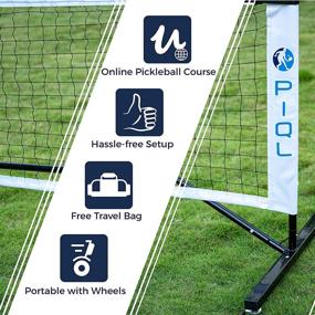 img 3 attached to 🥒 Portable Pickleball Net System - Metal Frame Regulation Size Set with Wheels & Net - Indoor & Outdoor Pickleball Nets - Easy Assembly Without Tools - Carry Bag included for Pickle Ball Set Storage