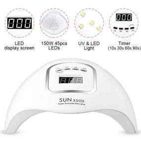 img 3 attached to 💅 Professional 150W UV LED Nail Lamp by CCHOME - Fast Nail Dryer Curing Lamp for Gel Nail Polish with 4 Timers, Auto Sensor, Ideal for Manicure Salons