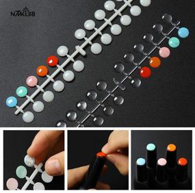 img 1 attached to NMKL38 False Nail Tips Color Chart - 120 Tips/Pack Flat Back Nail Display Tips with Adhesive Sticker for UV/Gel/Polish Nail Art Color Swatch Card (Transparent)