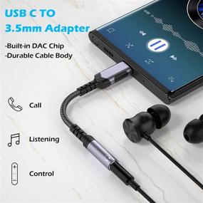 img 3 attached to Адаптер USB C к аудио 3,5 мм | Адаптер тип-С к наушникам 3,5 мм для Galaxy S21 Ultra | Кабель-переходник USB C к Aux с ЦАП | Адаптеры для стереонаушников для Samsung S20 FE, Note20, iPad Pro | OnePlus 9 Pro, 8T