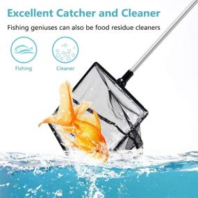 img 2 attached to 🐟 Grepol-V Fine Mesh Fish Net - Extendable Stainless Steel Handle for Fish, Shrimp Tank & Pond