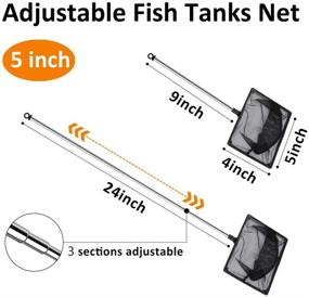 img 3 attached to 🐟 Grepol-V Fine Mesh Fish Net - Extendable Stainless Steel Handle for Fish, Shrimp Tank & Pond