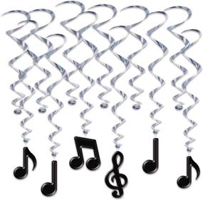 img 1 attached to 🎶 Shop the Beistle Musical Notes Whirls - 24 Piece Set in silver/black, 17.5" - 32" sizes!