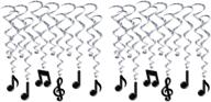 🎶 shop the beistle musical notes whirls - 24 piece set in silver/black, 17.5" - 32" sizes! logo