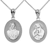 🙏 sacred heart of jesus & immaculate heart of mary reversible pendant necklace in 925 sterling silver logo