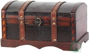 img 3 attached to 🧳 Stylish and Sturdy: Vintiquewise(TM) Leather Wooden Chest/Trunk for Convenient Storage