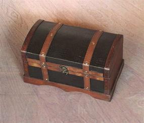 img 1 attached to 🧳 Stylish and Sturdy: Vintiquewise(TM) Leather Wooden Chest/Trunk for Convenient Storage