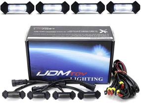 img 4 attached to 🚘 iJDMTOY 4pc Set Smoked Lens Front Grille Lighting Kit for 2016-up Toyota Tacoma w/TRD Pro Grill ONLY | (4) 4-SMD 6000K White LED Light Assy & Wiring Harness Included