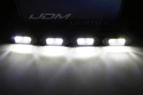 img 1 attached to 🚘 iJDMTOY 4pc Set Smoked Lens Front Grille Lighting Kit for 2016-up Toyota Tacoma w/TRD Pro Grill ONLY | (4) 4-SMD 6000K White LED Light Assy & Wiring Harness Included