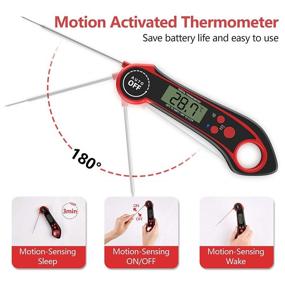 img 2 attached to 🌡️ Ultra-Fast Waterproof Digital Food Thermometer: Instant Read Meat Thermometer with Backlight, Magnet, Calibration, and Foldable Probe for Cooking, BBQ, Grill, and Roast Turkey