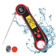 🌡️ ultra-fast waterproof digital food thermometer: instant read meat thermometer with backlight, magnet, calibration, and foldable probe for cooking, bbq, grill, and roast turkey logo