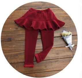 img 3 attached to 🔥 Warm and Stylish: Ehdching Toddler Girls Footless Leggings with Ruffle Tutu Skirt