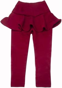 img 4 attached to 🔥 Warm and Stylish: Ehdching Toddler Girls Footless Leggings with Ruffle Tutu Skirt