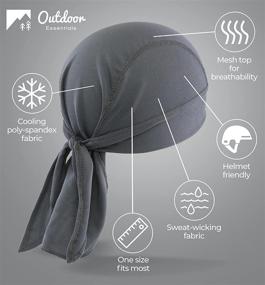 img 2 attached to 🚴 OutdoorEssentials Cooling Helmet Liner - Moisture-Wicking Headband Wrap for Men - Stylish Skull Cap for Cycling & Motorcycle