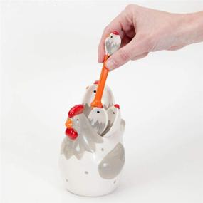 img 1 attached to 🐔 Bits and Pieces - Ceramic Chicken Measuring Spoons: Whimsical and Practical Kitchen Utensils with Quirky Charm