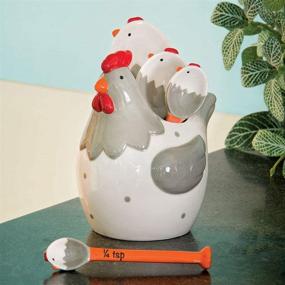 img 3 attached to 🐔 Bits and Pieces - Ceramic Chicken Measuring Spoons: Whimsical and Practical Kitchen Utensils with Quirky Charm