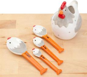 img 4 attached to 🐔 Bits and Pieces - Ceramic Chicken Measuring Spoons: Whimsical and Practical Kitchen Utensils with Quirky Charm