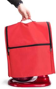 img 1 attached to 🔴 Red Luxja Dust Cover for 6-8 Quart KitchenAid Mixers: With Clear Side Zipper Pockets and Top Handle - Ideal for Stand Mixers and Extra Accessories