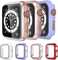 чехол mocodi 4 pack для apple watch 38 мм серии 3/2/1 с защитой экрана из закаленного стекла логотип