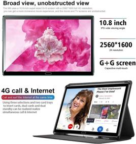 img 2 attached to 📱 High-Performance 10.8 Inch 5G WiFi Tablet with Android 10, 10 Cores, Touch Keypad, and Convertible Laptop Functionality - 4GB RAM, 64GB ROM/512GB Scalable, Dual SIM 4G, 8000mAh, 8MP+16MP Dual Camera, GPS, Bluetooth 5.0, Type-C