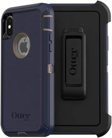 img 4 attached to 📱 Enhanced Protection with OtterBox DEFENDER SERIES SCREENLESS EDITION Case for iPhone Xs & iPhone X - Dark Lake (Chinchilla/Dress Blues) - Retail Packaging