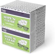 🧽 flents lens wipes: anti-streak, fast drying, white, 150 count, made in the usa logo