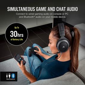 img 2 attached to 🎧 Corsair HS70 Гарнитура для гейминга с поддержкой Bluetooth-Wired, совместима с ПК, Mac, Xbox Series X, Series S, One, PS5, PS4, Nintendo Switch, iOS, Android-Carbon/Black