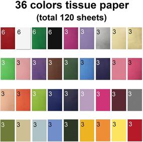 img 3 attached to 🎁 Colovis 36 Colors Tissue Paper: Bulk Pack of 120 Sheets for Gift Bags, DIY Crafts, Holidays - Decorative Wrapping Paper in 13.8 X 19.7 Inches