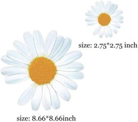 img 1 attached to 🌼 Daisy Iron-On Transfer Stickers for Girls Hoodie | Floral Patches (2 Pcs) | Chrysanthemum Appliques | Heat Transfer Vinyl Fashion Decals Badges | Ideal for T-Shirts, Jackets, Backpacks, Shoes & Bags