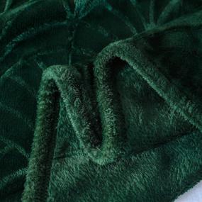 img 1 attached to 🌿 Floral Palm Leaves Design Queen Size Flannel Fleece Bed Blanket - Lightweight Velvet Bedspread Plush Fluffy Coverlet for All Seasons, Dark Green - Whale Flotilla
