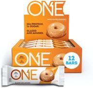 one protein bars maple glazed doughnut - gluten-free 20g protein bar, low sugar snack for high protein diets (12-pack, 2.12 oz) logo