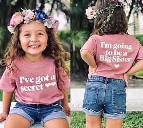 img 1 attached to 👧 Adorable 'Promoted to Big Sister' Print T-Shirt Tops for Little Baby Girls - Perfect Big Sister Gift Tees