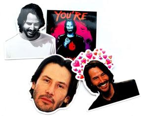 img 1 attached to 🌟 Pack of 8 Cool Keanu Reeves Stickers for Water Bottles, Laptop, Motorcycle, Bicycle, Skateboard, Luggage