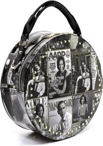 img 3 attached to 👜 Stylish Michelle Obama Crossbody Bag & Wallet Set with Glossy Magazine Collage Cover - 2pcs Set