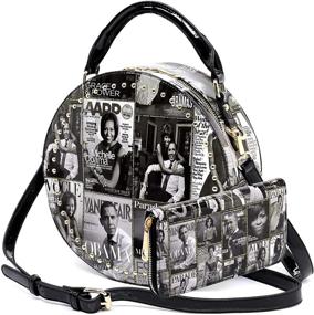 img 4 attached to 👜 Stylish Michelle Obama Crossbody Bag & Wallet Set with Glossy Magazine Collage Cover - 2pcs Set