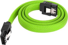 img 2 attached to 🔌 3-Pack Green SATA Cable III - 6Gbps Straight Data Cable with Locking Latch, 50cm, for SATA HDD, SSD, CD Driver, CD Writer