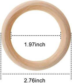 img 4 attached to 🪢 30Pcs Unfinished Macrame Wooden Rings – Premium Quality 2.75"(70mm) Large Wood Rings for Craft DIY Ring Pendant Connectors and Jewelry Making