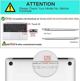 img 3 attached to MacBook Air 13 inch Case 2020-2018 Release: MOSISO Plastic Hard Shell, Bag, Keyboard Cover, Webcam Cover, Screen Protector - Black