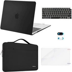 img 4 attached to MacBook Air 13 inch Case 2020-2018 Release: MOSISO Plastic Hard Shell, Bag, Keyboard Cover, Webcam Cover, Screen Protector - Black